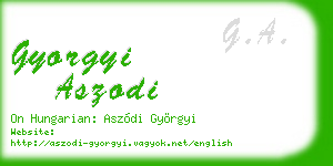gyorgyi aszodi business card